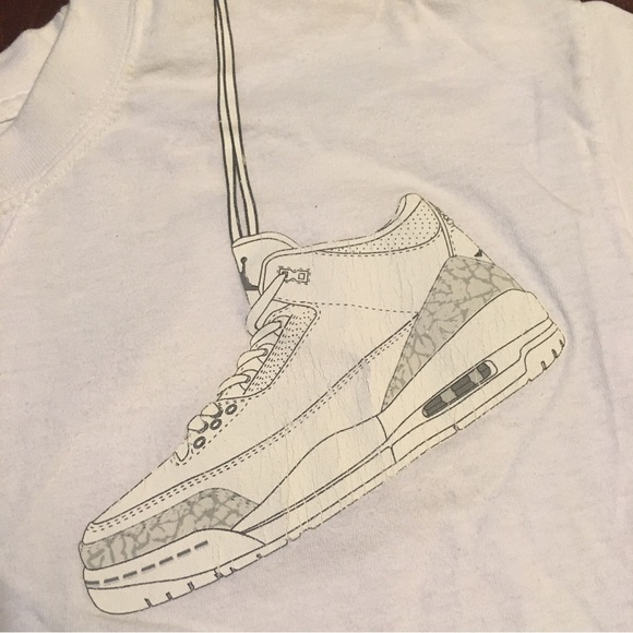 Vtg Y2K Air Jordan 3 Over The Shoulder Shoe Graphic Tee M - Picture 4 of 10